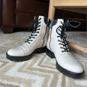 Black and White Combat Boots